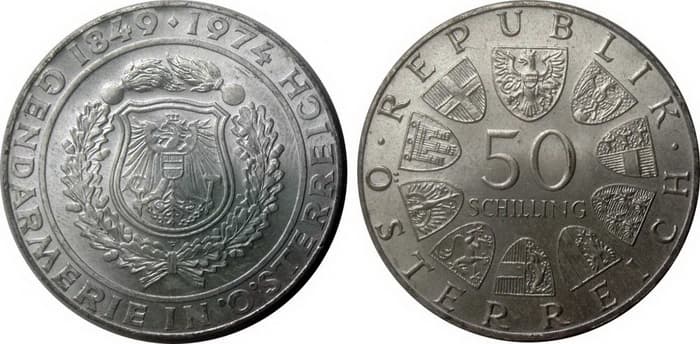50 silver shillings 1974