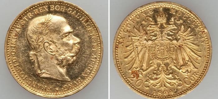 20 coronas 1894