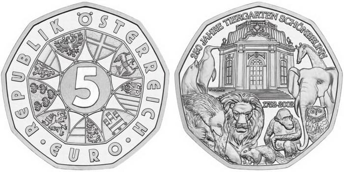 250 years to Vienna Zoo silver coin