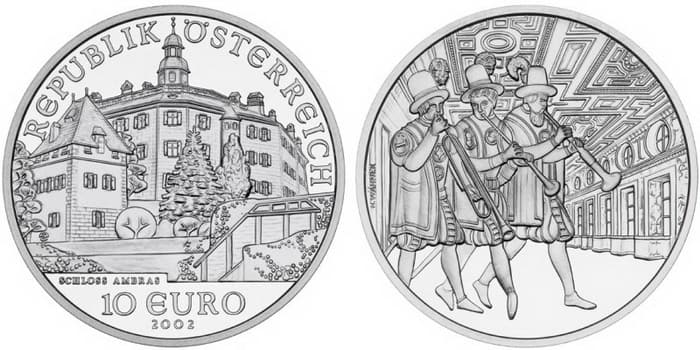 Austria and her people (Castles of Austria) silver coin