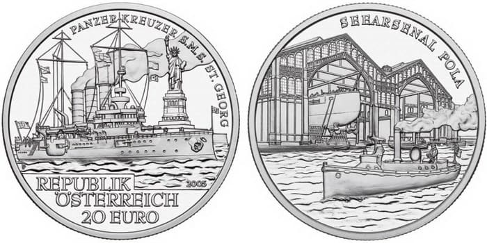 The cruiser St George silver coin