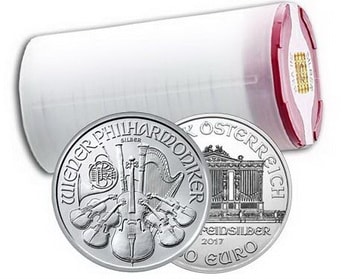silver coins in cases