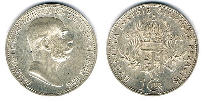 серебряная монета 1 крона
