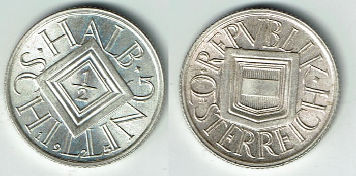 монета 1/2 шиллинга 