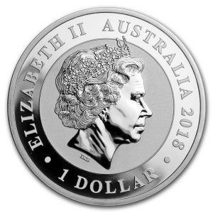 Аверс 1 австралийского доллара из серебра 