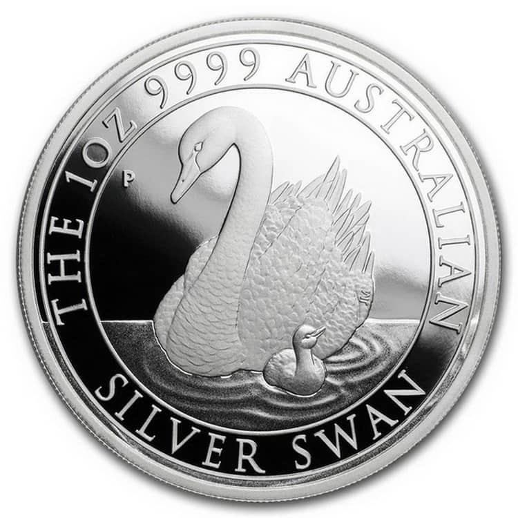 The 1oz 9999 AUSTRALIAN» и «SILVER SWAN