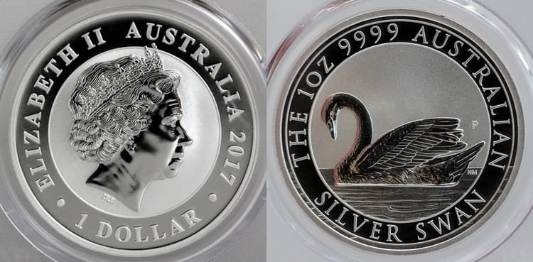 1 австралийский доллар из серебра