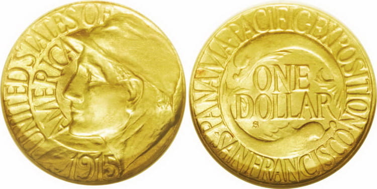 1 долар с изображением к 100 летию Панамского каналу