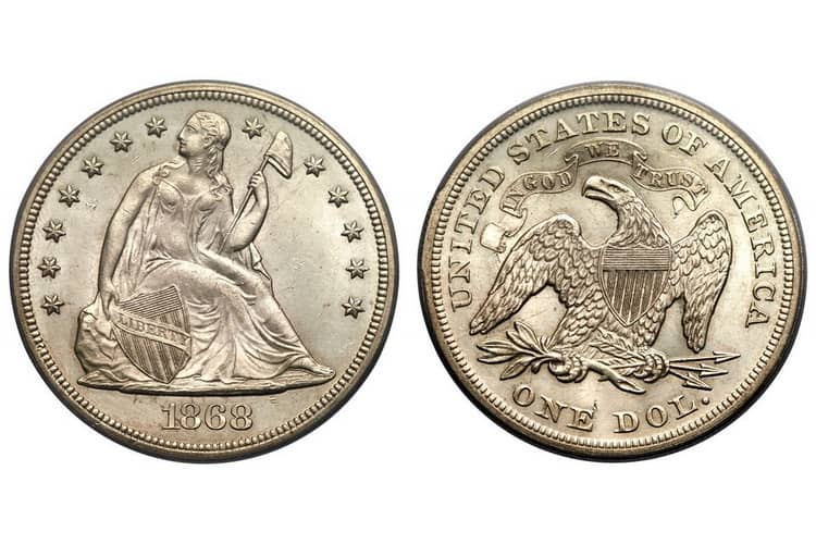 1 доллар 1868г
