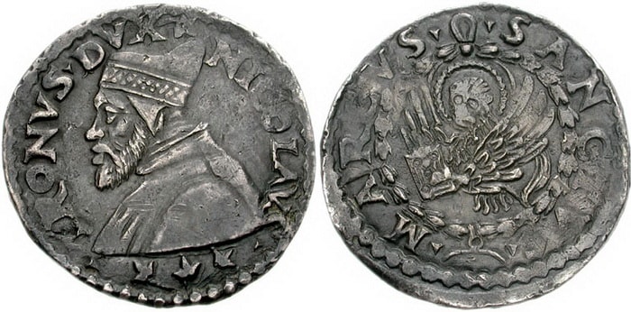 монета 1 лира Дож Николло Троно