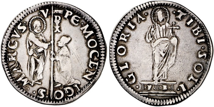 монета 1 лира Пьетро Мочениго
