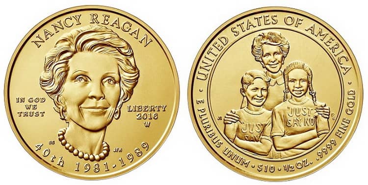 10 Долларов с изображением Жены 40-го президента США