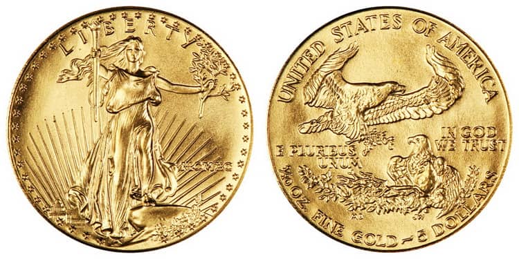 5 долларов США серии «Американский золотой орел» 1986-2018