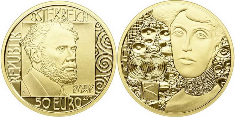 Австрийские 50 евро с изображением Адели Блох-Бауэр