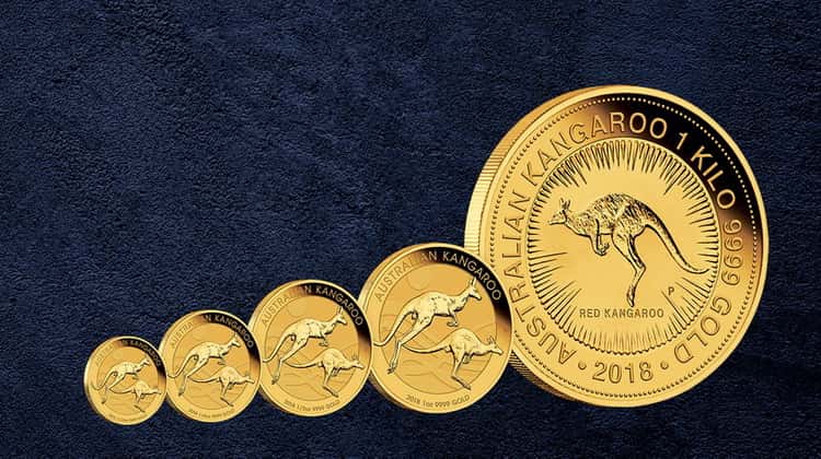 Золотые австралийские монеты серии Кенгуру