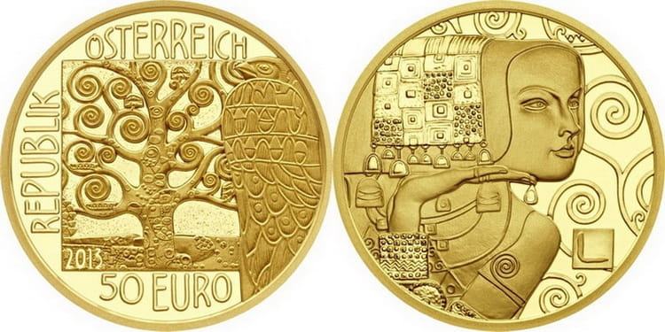 Австрийская монета с изображением картины ожидания