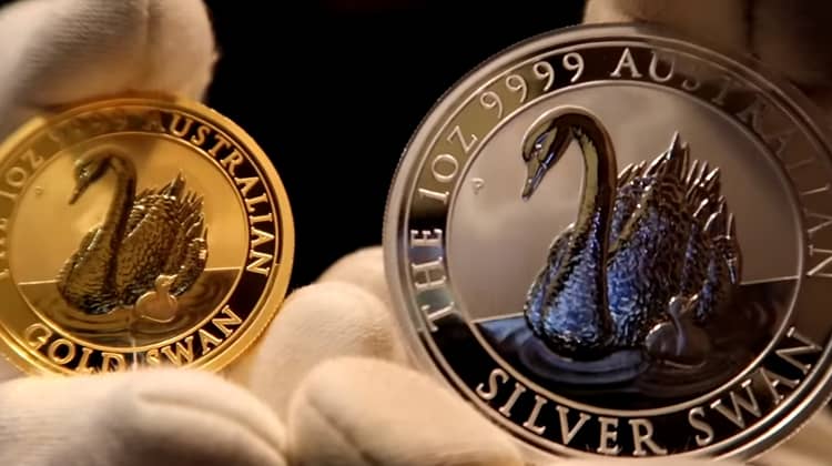 Золотые и серебряные австралийские монеты серии Лебедь