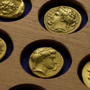Antique gold and silver coins of Ancient Greece