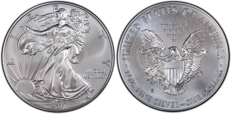 Американская серебряная монета 2011г