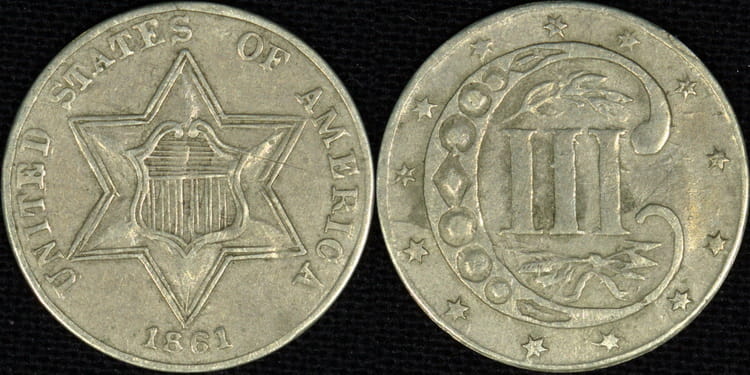Древняя монета 1861 г