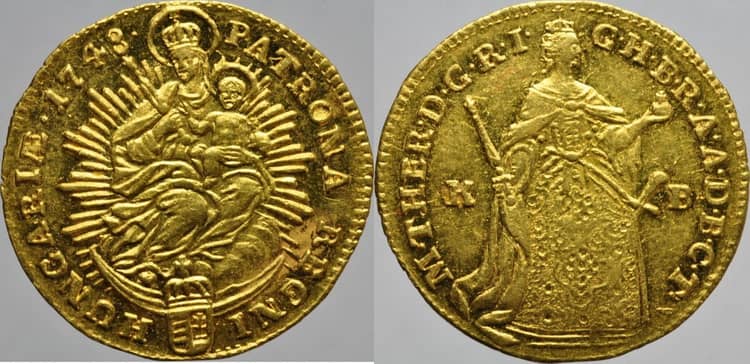 Золотой дукат Марии Терезии 1748 г