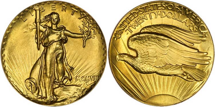 Монета «American gold eagle» тип 1907-1908