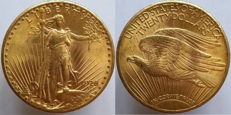 Монета США 1928 г