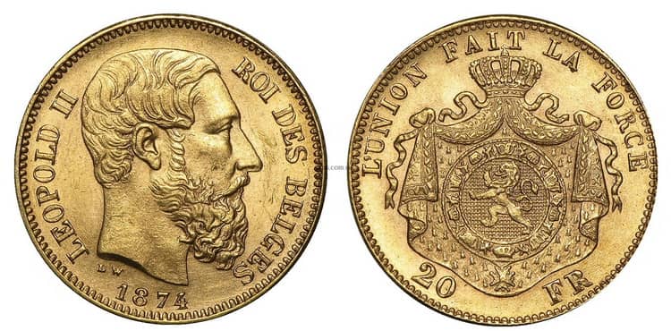 Монеты периода царствования Леопольда II