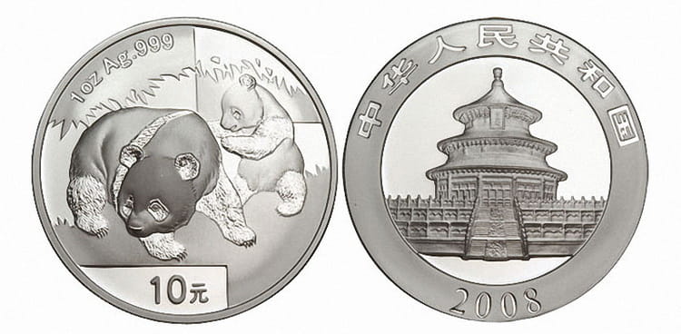 серебряные монеты панда