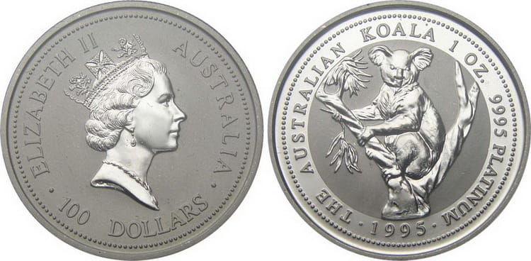 Платиновая монета с Коалой