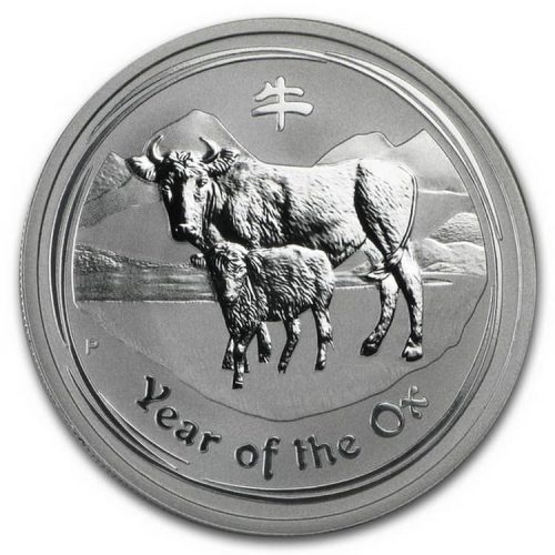 Серебряные монеты «Лунной» серии Бык