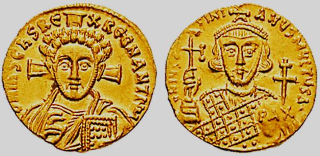 Солид Юстиниана II (после 705 г)