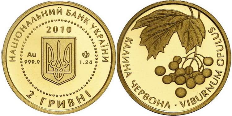 монета «Калина Красная» выпуска 2010 г