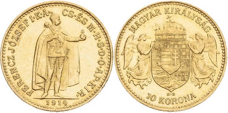 номиналом 10 крон 1892-1914