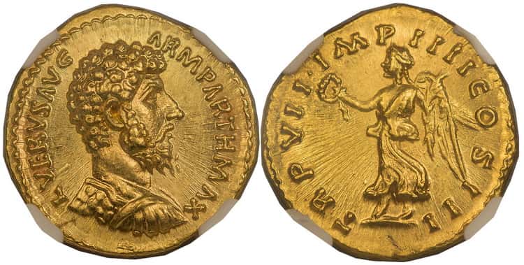 монет ауреус Чеканка 161 года нашей эры