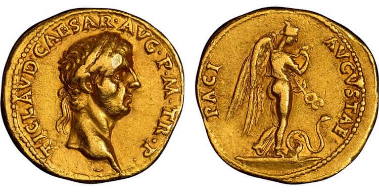 монет ауреус Чеканка 41 года нашей эры