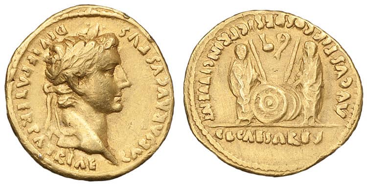 монет ауреус Чеканка 63 года до нашей эры