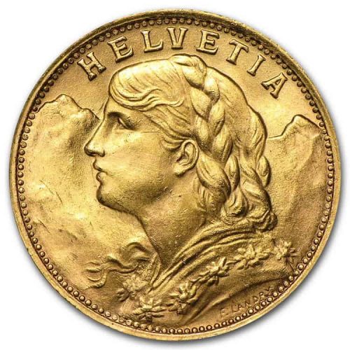 10 швейцарских франков 1911-1922 гг