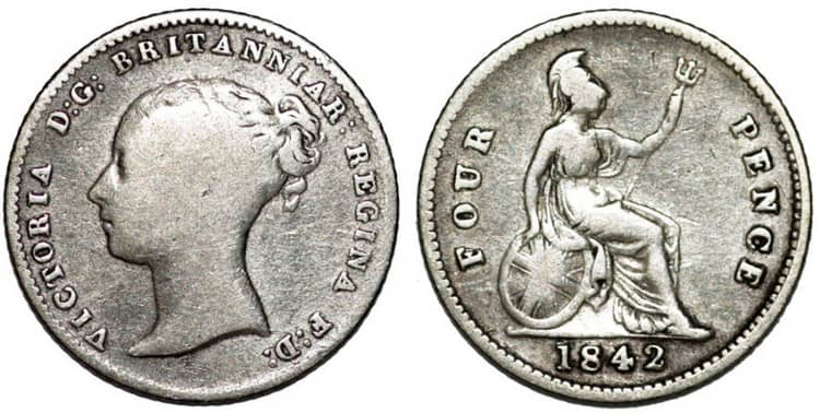 4 пенса 1836-1842 гг