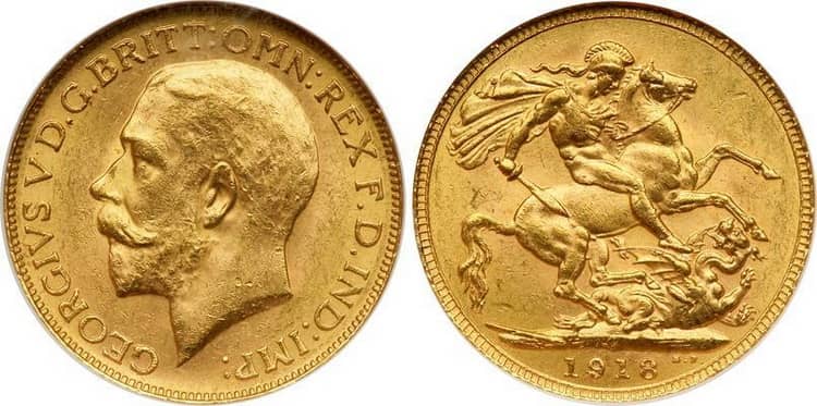 Георг V (1911-1925) Номинал 1 соверен