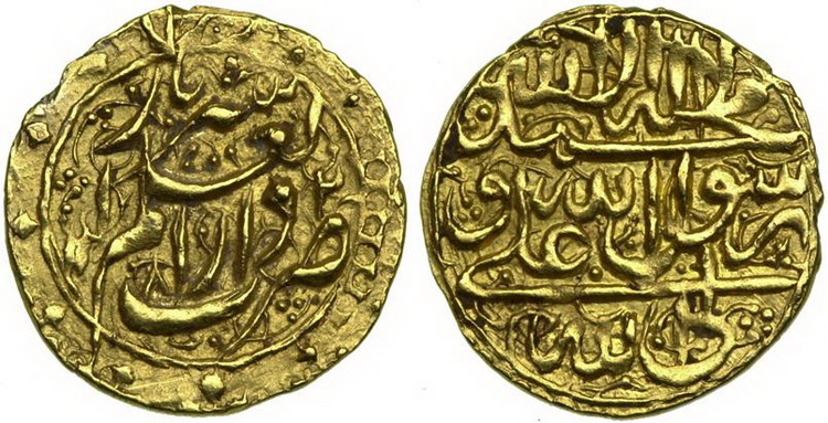индийская монета 1 мухр
