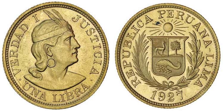 1 перуанская либра 1927 г