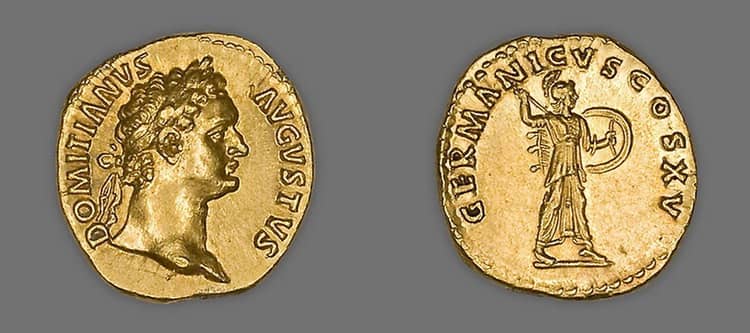 монет ауреус Чеканка 91 года нашей эры