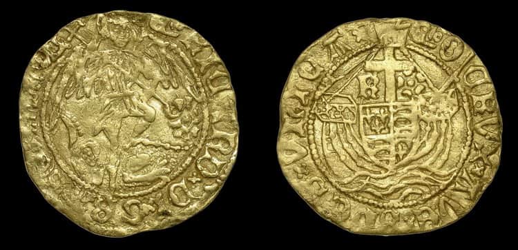 Чеканка Ричарда III ½ энджела 1483-1485 гг