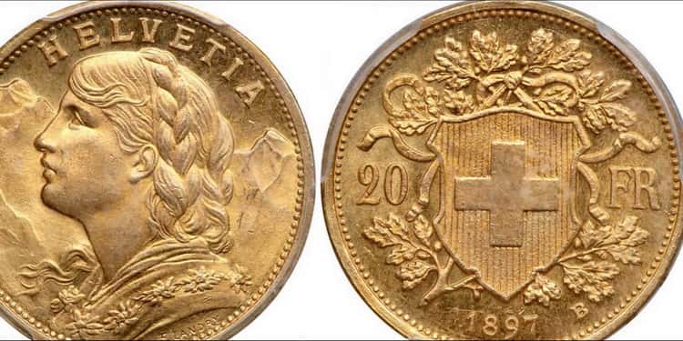 20 швейцарских франков 1897-1916 гг