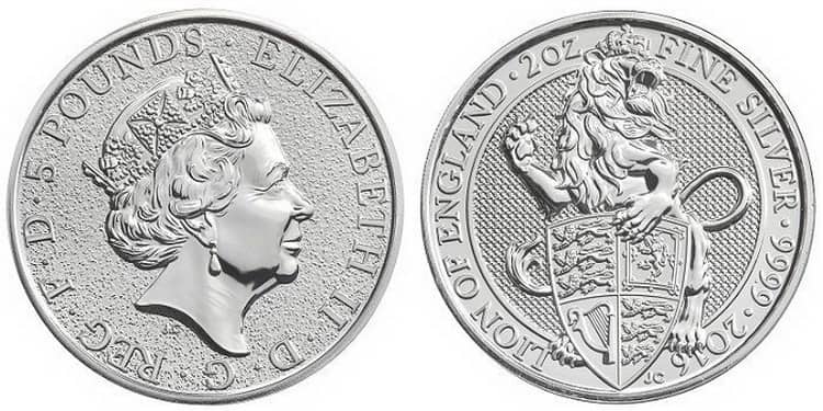 Тираж монет «Лев из Англии»