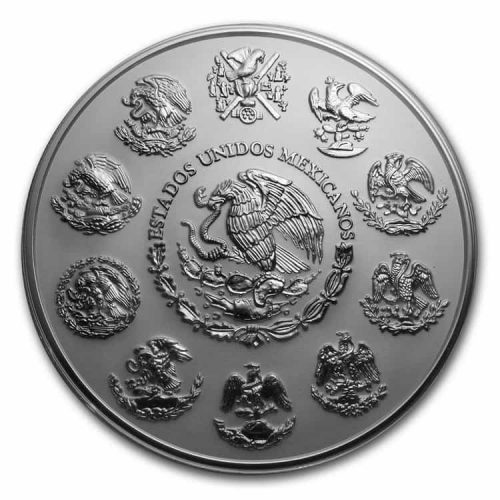 Реверс монеты серебряный ацтек