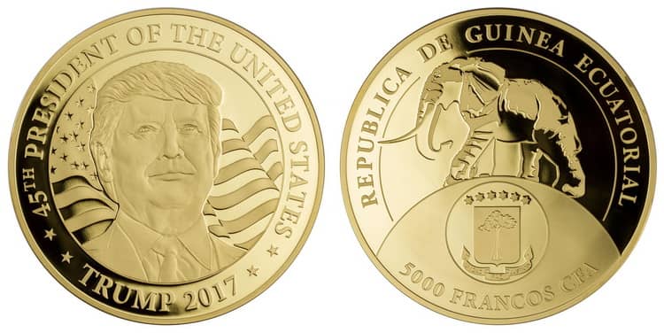 Характеристика золотой монеты Трампа