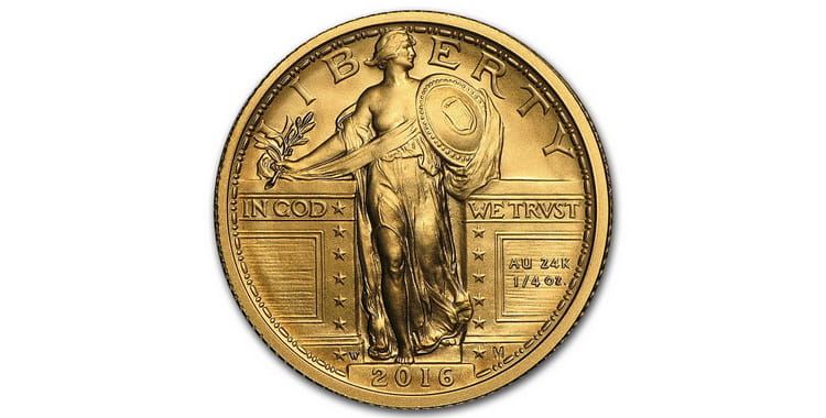 Золотая монета к столетию Стоящей свободы 2016 года