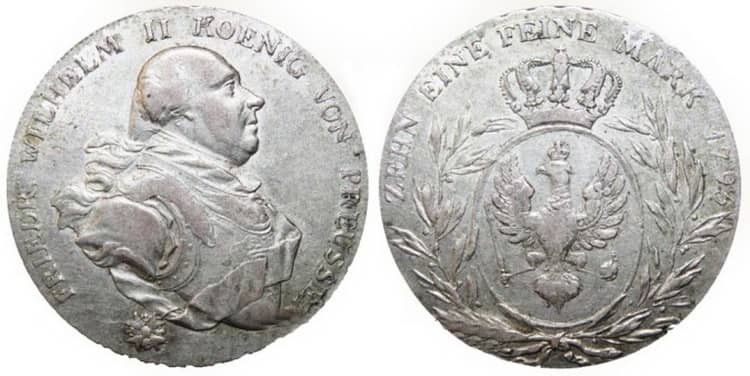 Серебряный талер Фридриха–Вильгельма II